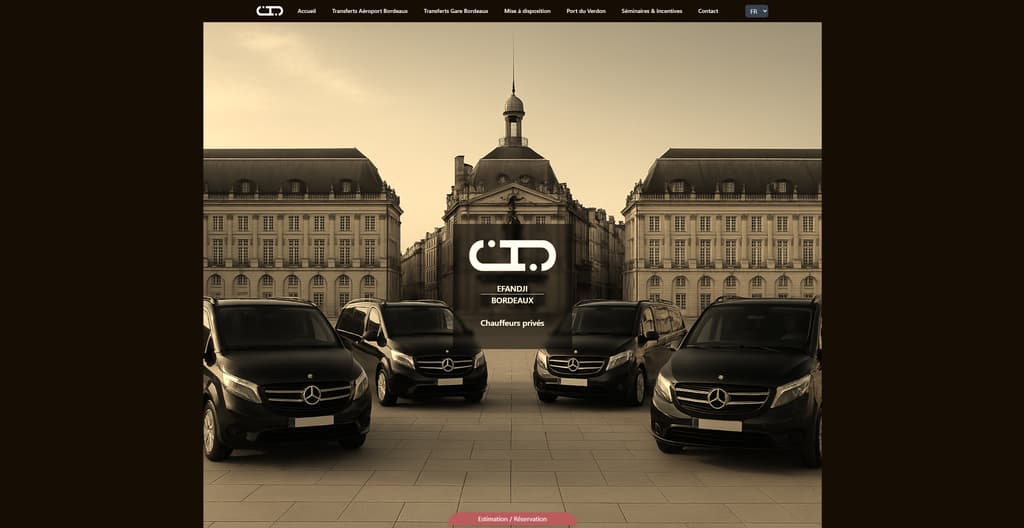 Création site multilingue avec réservation en ligne pour chauffeur privé Bordeaux - +40% réservations